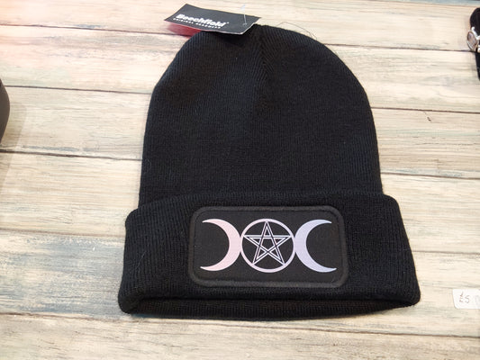 Triple Moon and Pentagram Beanie Hat