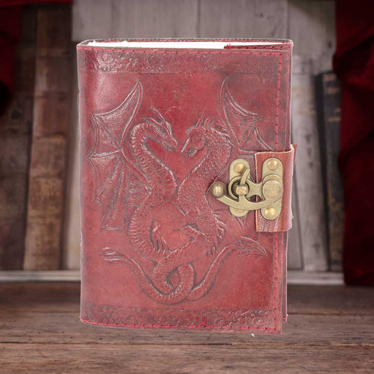 Double Dragon Leather Embossed Journal and Lock